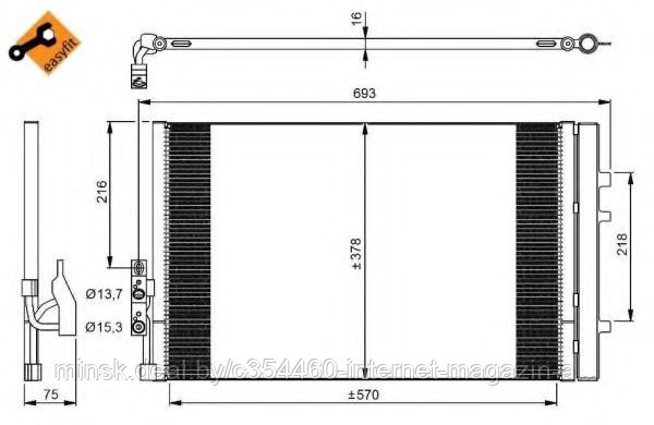 Радиатор кондиционера BMW X3 (F25) X3 18D 10-