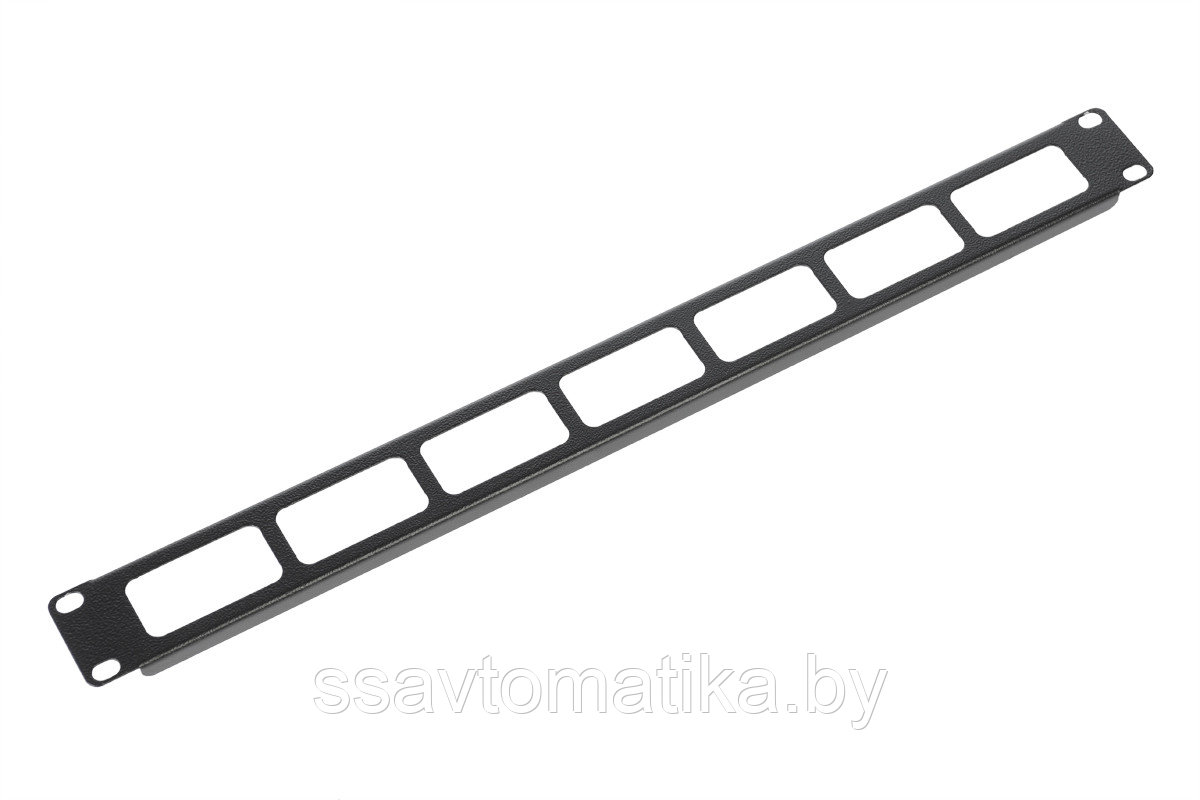 Органайзер горизонтальный 19" 1U с окнами для кабеля, черный - фото 1 - id-p49785096