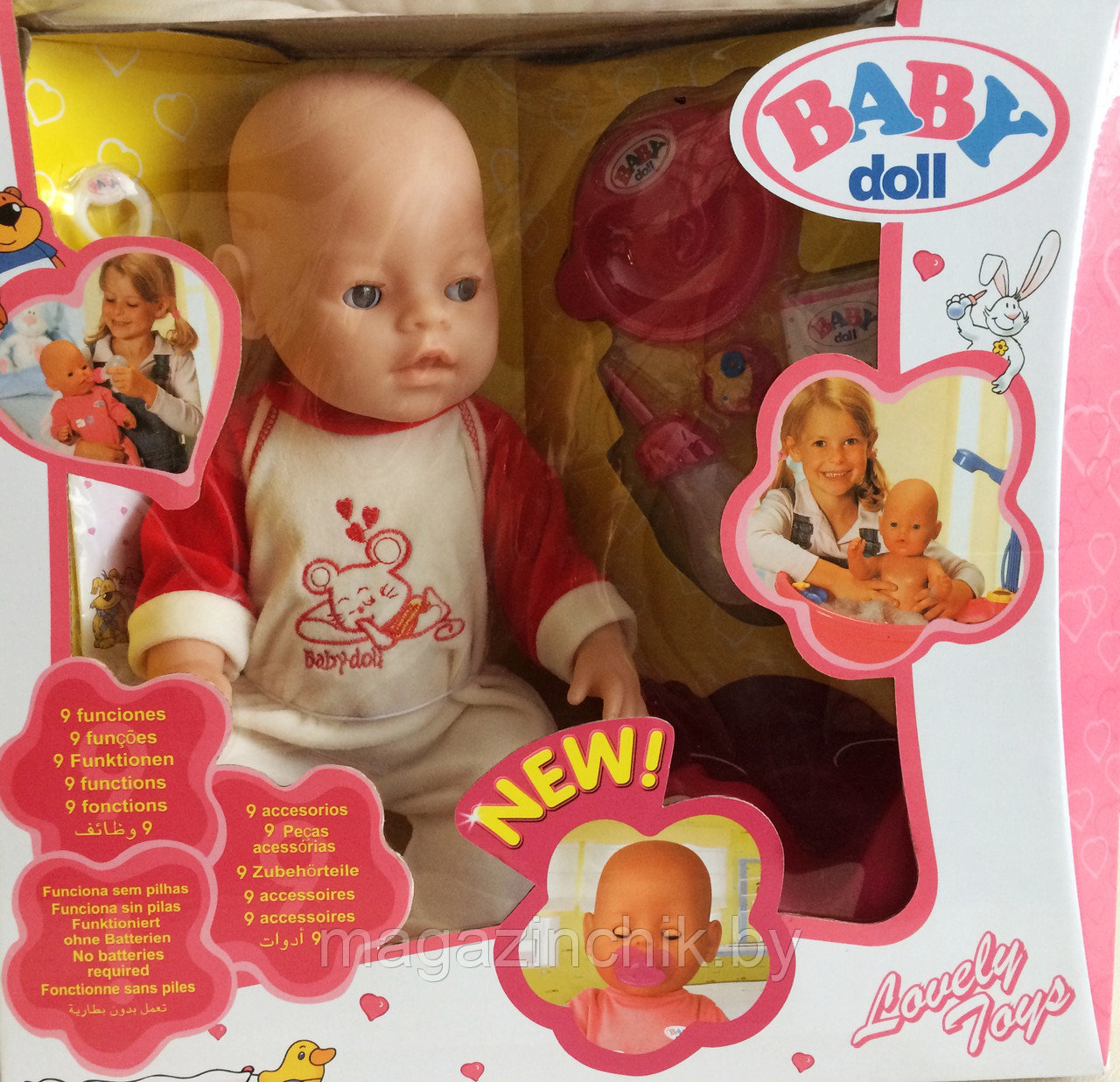 Кукла пупс Беби дол Baby Doll аналог Baby Born 9 функций 058-16 купить в Минске - фото 1 - id-p49958394