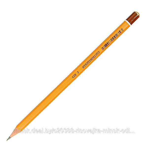 Карандаш чернографит. KOH-I-NOOR 1500 В шестигранный с заточкой