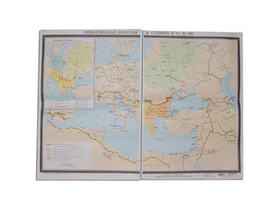 Учебная карта "Византийская империя и славяне в VI - ХI в.в." (матовое, 2-стороннее лам.) - фото 1 - id-p50121472