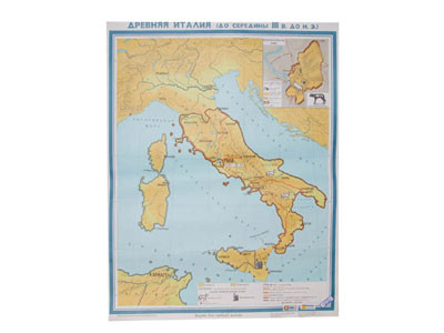 Учебная карта "Древняя Италия" (до середины III в до н.э.) (матовое, 2-стороннее лам.) - фото 1 - id-p50121545