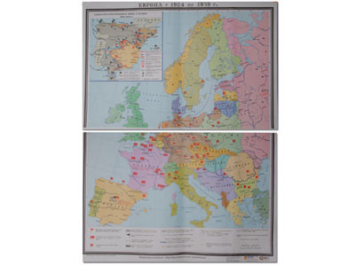 Учебная карта "Европа 1924-1939 гг" (матовое, 2-стороннее лам.) - фото 1 - id-p50121547