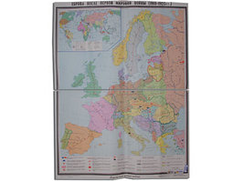Учебная карта "Европа после 1-ой мировой войны" (матовое, 2-стороннее лам.)