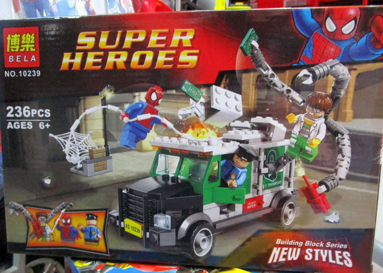 Конструктор Bela Super Heroes Человек-Паук против Доктора Осьминога: ограбление грузовика, 236 д - фото 1 - id-p50184492