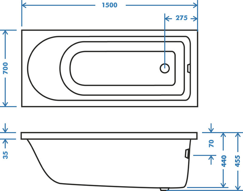 Ванна Акцент 150х70 - фото 3 - id-p50203952