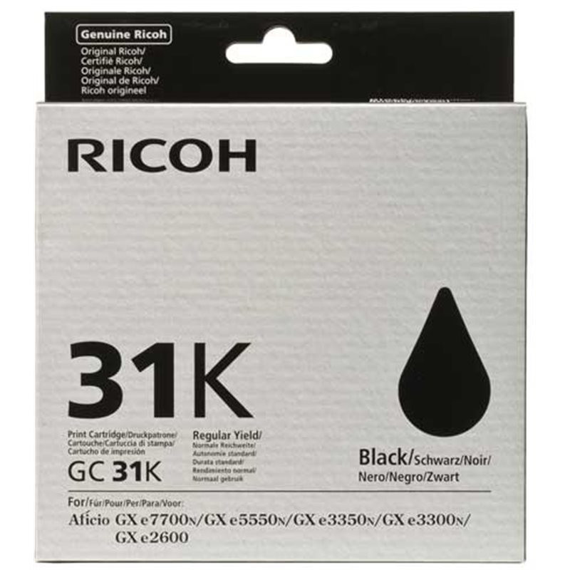 Картридж GC 31K/ 405688 (для Ricoh Aficio GXe2600/ GXe3300/ GXe3350/ GXe5550/ GXe7700) чёрный