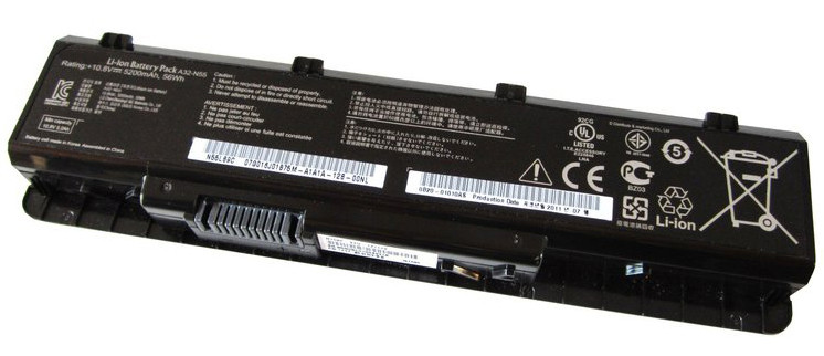 Аккумулятор (батарея) для ноутбука Asus N75 (A32-N55) 10.8V 5200mAh - фото 1 - id-p51345861
