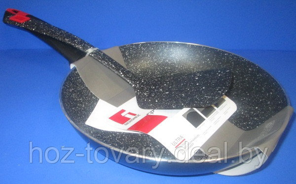 Сковорода Bergner 24 см с мраморным покрытием и нейлоновой лопаткой арт. BG-1376-BK - фото 2 - id-p50293594