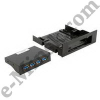 Хаб (концентратор) USB AgeStar 3UHC Black USB3.0 4-port Front Panel (крепление на лицевую панель корпуса) - фото 1 - id-p40507749