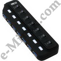 Хаб (концентратор) USB Orient BC-316 7-port USB3.0 Hub с выключателями
