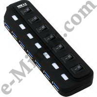 Хаб (концентратор) USB Orient BC-316 7-port USB3.0 Hub с выключателями - фото 1 - id-p40507766