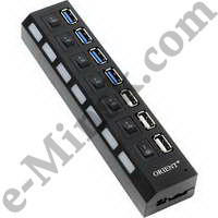 Хаб (концентратор) USB Orient BC-315 7-port Hub, 4xUSB3.0 +3xUSB2.0 - фото 1 - id-p40507767