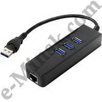 Хаб (концентратор) USB Orient JK-340 USB3.0 Hub 3 port + LAN UTP10/100/1000Mbps