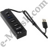 Хаб (концентратор) USB Orient JK-320 3-port Hub, 1xUSB3.0 +2xUSB2.0 + SD/microSD Card Reader