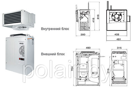 Сплит-система POLAIR (ПОЛАИР) SM111S -5 +10 камера от 3,5 до 8 м3, фото 2