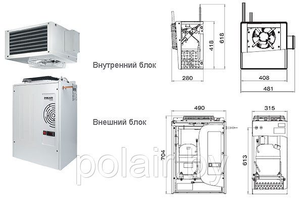 Сплит-система POLAIR (ПОЛАИР) SM113S -5 +10 камера от 4 до 10,5 м3 - фото 2 - id-p50379602