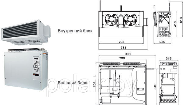 Сплит-система POLAIR (ПОЛАИР) SB216S -15 -25 камера от 7,2 до 21,1 м3 - фото 2 - id-p50380281