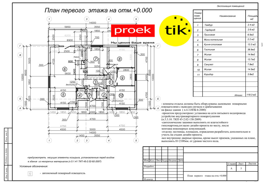 Готовый проект одноэтажного одноквартирного жилого дома - фото 1 - id-p50385450