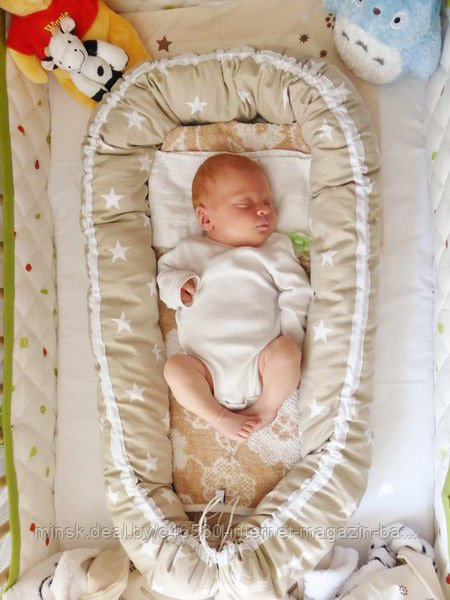 Гнездо-кокон для новорожденного "BabySleep". Гнездышко. 100% хлопок. - фото 7 - id-p50431448