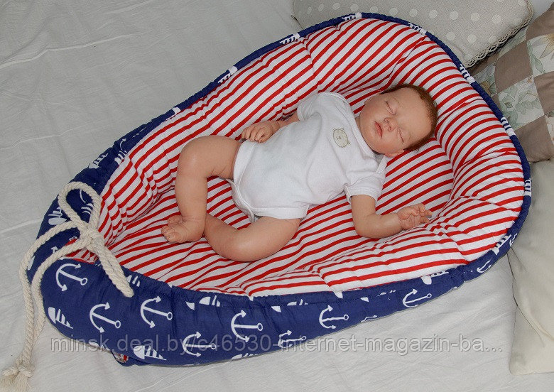Гнездышко-кокон для новорожденного "BabySleep". Гнездышко. 100% хлопок. - фото 6 - id-p50432339