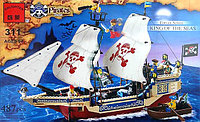 Конструктор Brick (Брик) 311 Короли морей Пиратский корабль 487 деталей, аналог LEGO