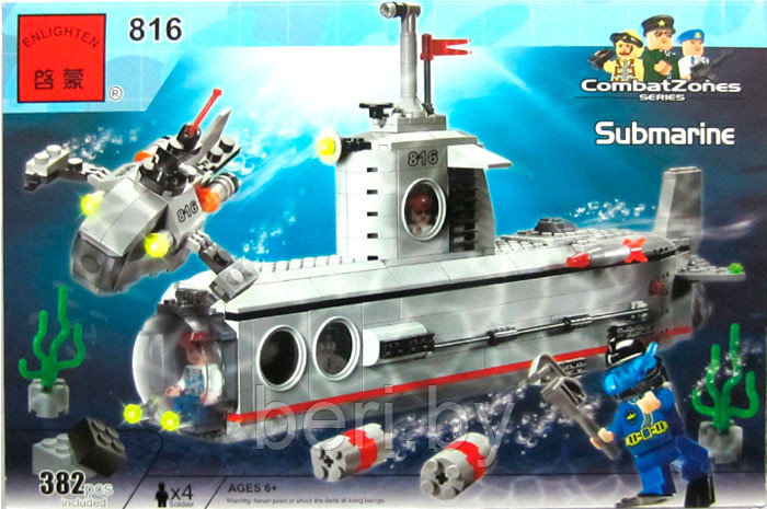 Конструктор Brick (Брик) 816 Подводная лодка 382 детали, аналог LEGO - фото 1 - id-p50500792