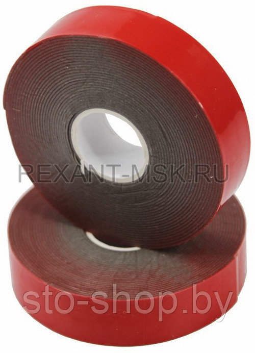Скотч двухсторонний серый на красной ленте из 3M 4611 VHB материалов 20мм х 5м Rexant - фото 1 - id-p50502142
