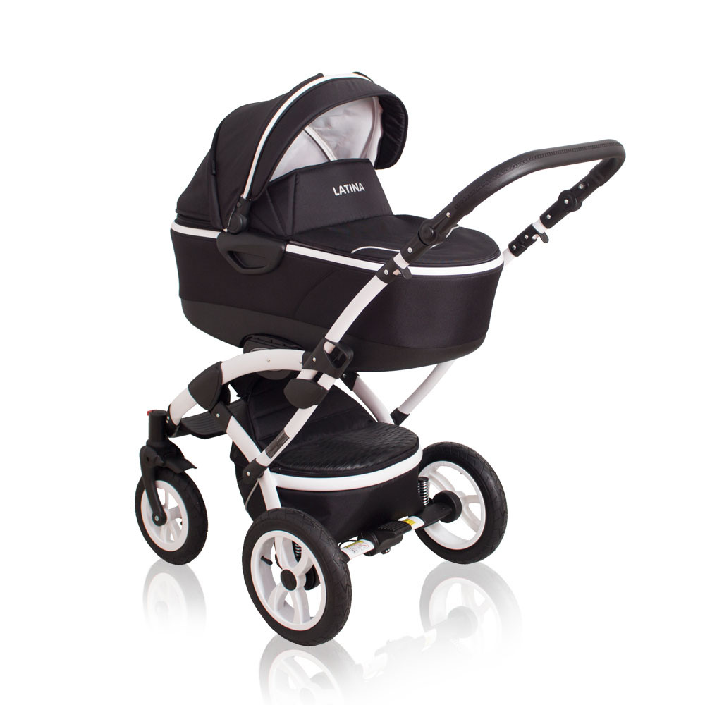 Детская прогулочная коляска Coto baby Latina 3 в 1 черно-белый - фото 1 - id-p50511975