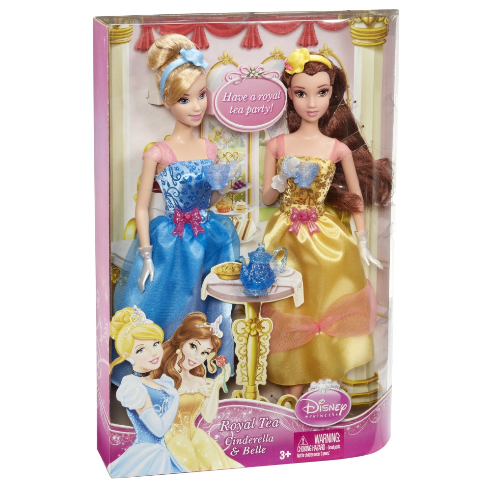 Чаепитие с 2-мя куклами и аксессуары Золушка и Белль в ассортименте Disney Princess Артикул X9352 Mattel