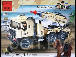 Конструктор Brick (Брик) 822 Военный грузовик с ракетой 310 деталей, аналог LEGO