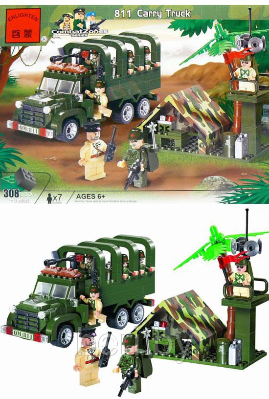 Конструктор Brick (Брик) 811 Военный лагерь с гузовиком 308 деталей, аналог LEGO - фото 3 - id-p50575260