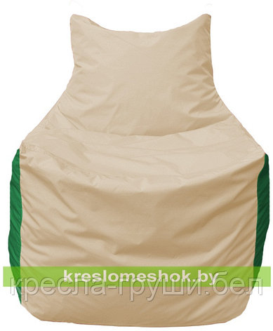 Кресло мешок Фокс Ф 21-147 (светло-бежевый - зелёный), фото 2