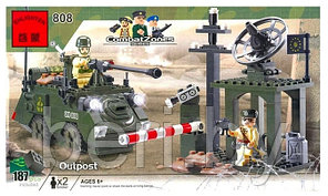 Конструктор Brick (Брик) 808 Военный блок-пост, аутпост 187 деталей, аналог Lego