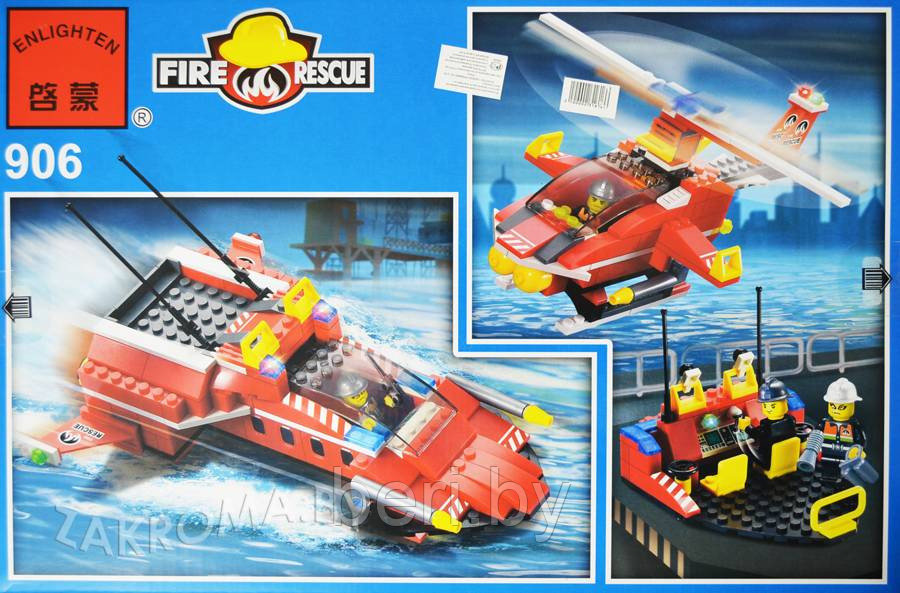 Конструктор Brick (Брик) 906 Пожарные спасатели 340 деталей, аналог LEGO - фото 4 - id-p50593069