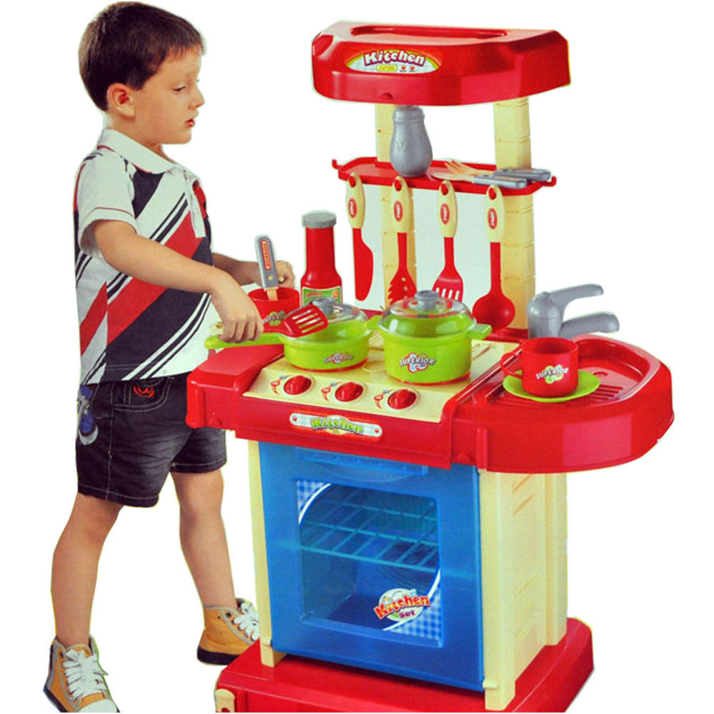 Детская игровая кухня Kitchen Set 008-58А в чемоданчике, свет, звук - фото 2 - id-p50588498