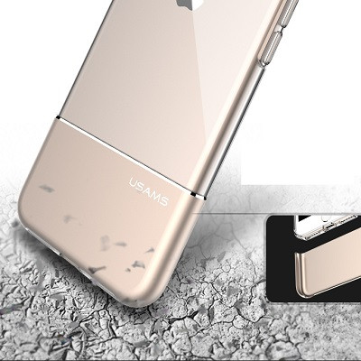 Силиконовый чехол Usams TPU Aluminium Case Cover Pink для Apple iPhone 6/6s - фото 3 - id-p50596798