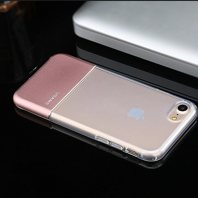 Силиконовый чехол Usams TPU Aluminium Case Cover Pink для Apple iPhone 6/6s - фото 4 - id-p50596798