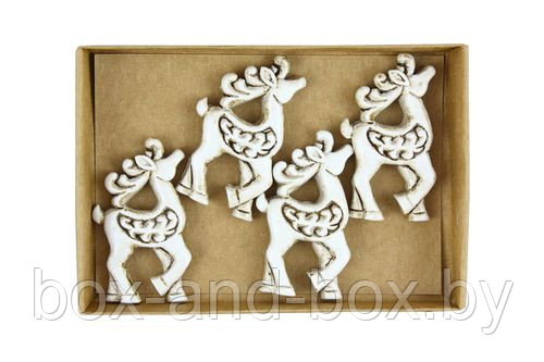 Набор декоративных украшений - Олени 8 шт. /уп.4.1х2,4 см.