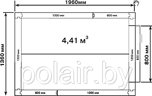 Камера холодильная POLAIR (ПОЛАИР) Standart КХН-4,41 (1960х1360х2200 мм) - фото 3 - id-p50641929