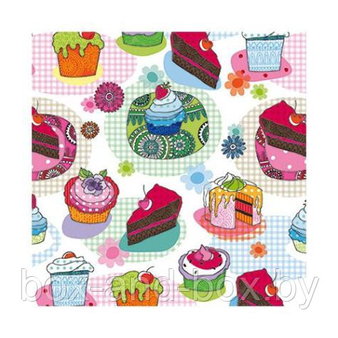 Салфетка бумажная 33*33 см (3 слоя) Tasty Cupcakes