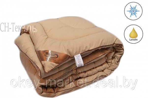 Одеяло из верблюжьей шерсти 172х205 зимнее . Чехол микрофибра, фото 2
