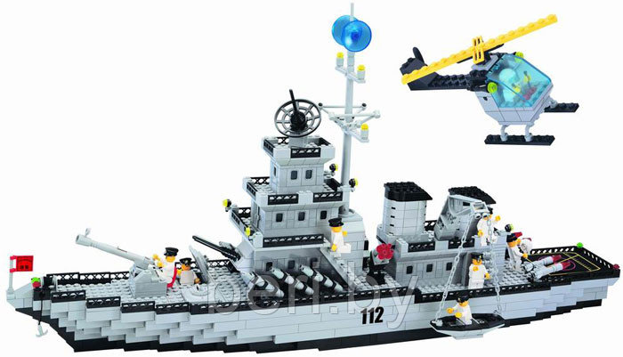 Конструктор Brick (Брик) 112 Военный корабль и вертолет 970 деталей, аналог LEGO - фото 3 - id-p50668835