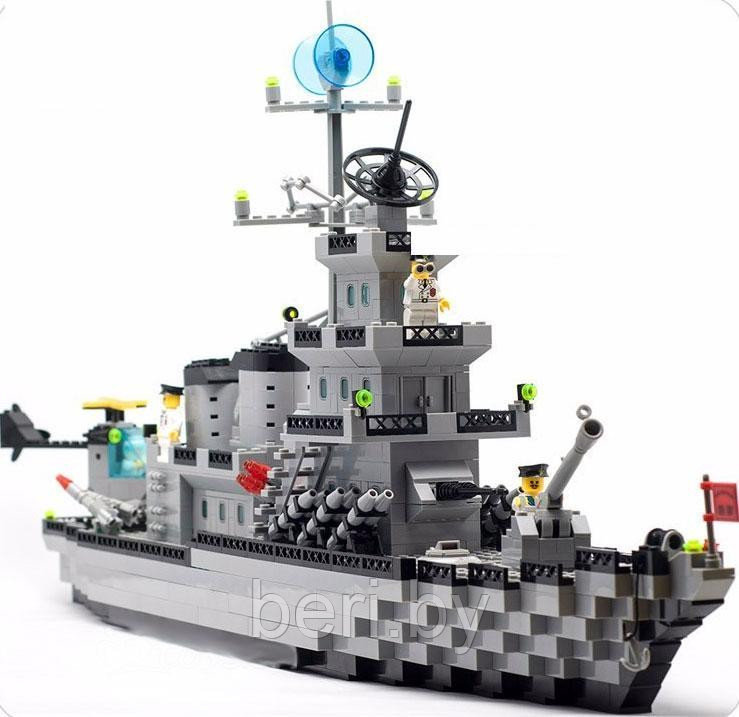 Конструктор Brick (Брик) 112 Военный корабль и вертолет 970 деталей, аналог LEGO - фото 2 - id-p50668835