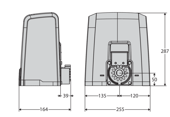 Размеры привода BFT Deimos BT A600