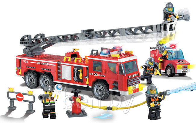 Конструктор Brick (Брик) 908 Пожарная охрана 607 деталей, аналог LEGO - фото 2 - id-p50670659