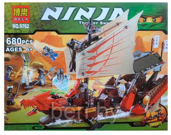 Конструктор Bela Ninja 9762 Летучий корабль 680 деталей (аналог Lego Ninjago 9446)