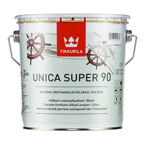 Уретано-алкидный лак Unica super 90 глянцевый 2,7 л