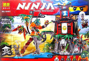 Конструктор Bela Ninja 10461  Остров тигриных вдов  449 деталей (аналог Lego Ninjago 70604)