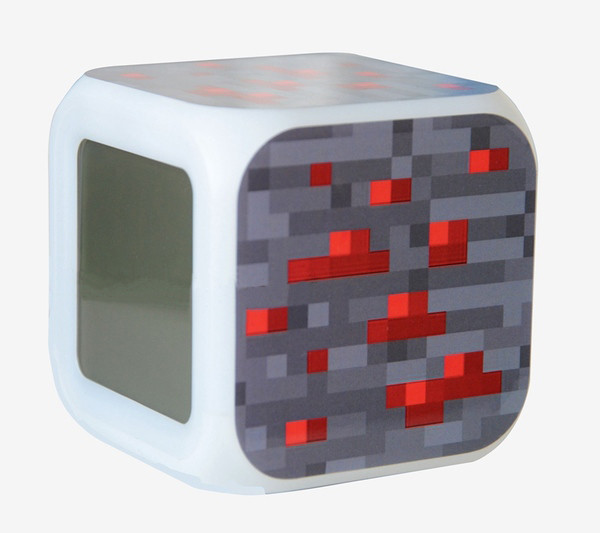 Часы настольные пиксельные "Блок красной руды", с подсветкой - фото 4 - id-p50742422
